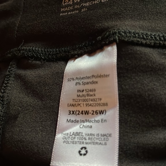 NWT TERRA & SKY 2 PIECE SET PRINT/BLACK BIKE/EXERCISE SHORTS 3X - Picture 5 of 5